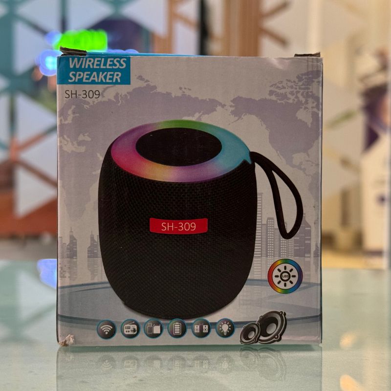 SH-309 Mini Wireless Bluetooth Speaker | Portable Outdoor Speaker | RGB Night Light | 5W Powerful Sound | BT 5.3 | Battery Powered | Random Colors