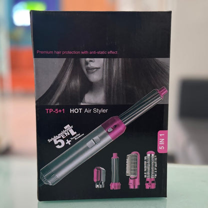 5-in-1 Electric Hair Dryer Brush Kit I Blow Dryer, Straightener, Curler & Volumizer (Random Color)