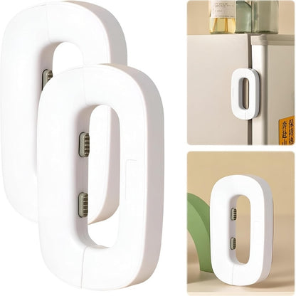 Child Safety Refrigerator Lock | Double Button | Baby Proof | White & Grey