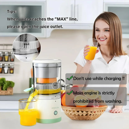 Portable Electric Citrus Juicer | USB Rechargeable, Hands-Free Orange & Lemon Juice Extractor, Easy to Clean