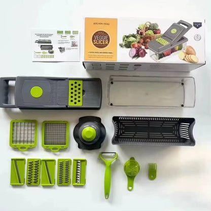 16-in-1 High-Quality Mandoline Slicer & Vegetable Chopper | Multifunctional Food Cutter, Grater & Shredder for Kitchen