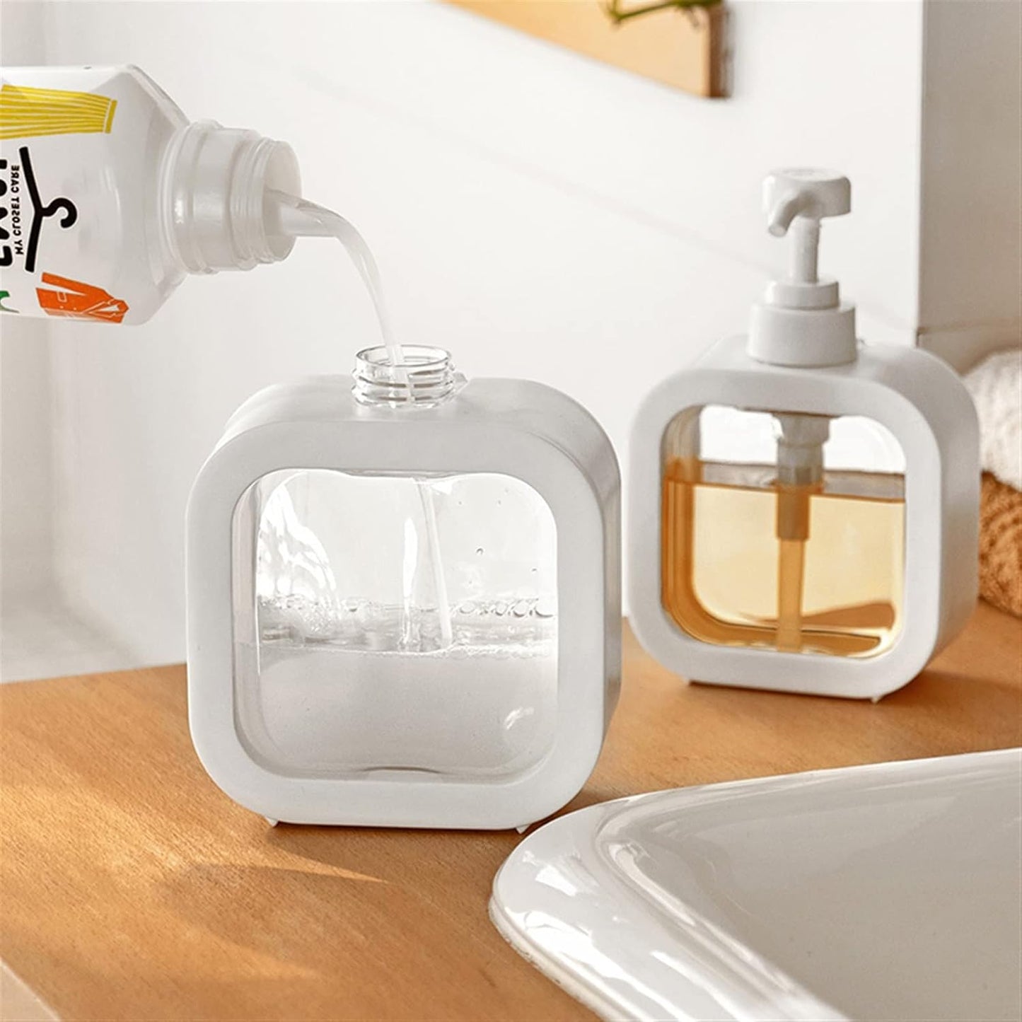 Portable Refillable Soap Dispenser Bottle (300/500ml) | Leak-Proof Pump Bottle for Kitchen, Bathroom, or Shower