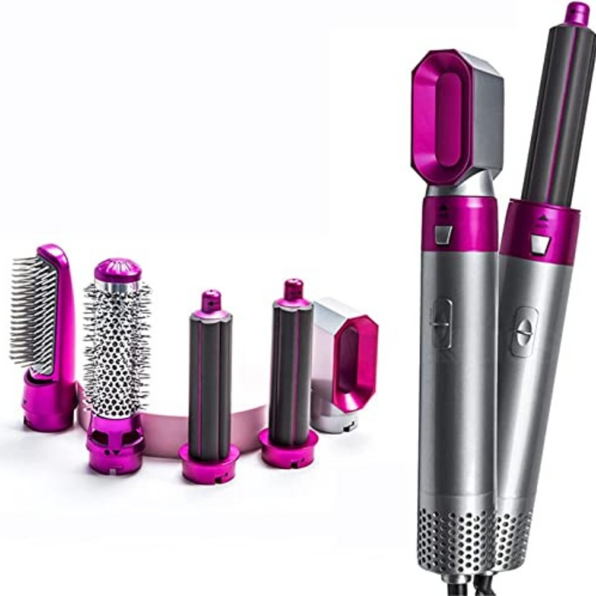 5-in-1 Electric Hair Dryer Brush Kit I Blow Dryer, Straightener, Curler & Volumizer (Random Color)