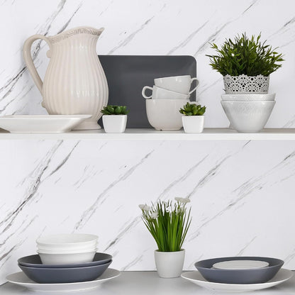 Marble Sheet Sticker | White & Grey | Best Quality | 60 x 200 cm