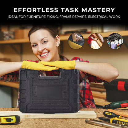 47-Piece Foldable Wireless Electric Screwdriver Set | 1500mAh | Adjustable Torque | Compact & Durable – Black