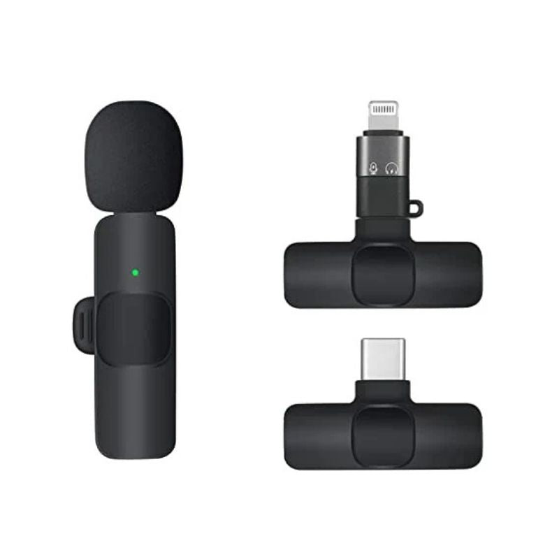 K9 Single Wireless Lavalier Microphone | Plug & Play USB Type-C & iOS Mic with Auto Sync & Noise Reduction