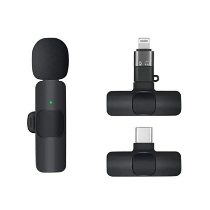 K9 Single Wireless Lavalier Microphone | Plug & Play USB Type-C & iOS Mic with Auto Sync & Noise Reduction