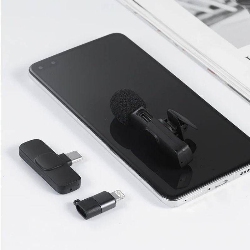 K9 Single Wireless Lavalier Microphone | Plug & Play USB Type-C & iOS Mic with Auto Sync & Noise Reduction