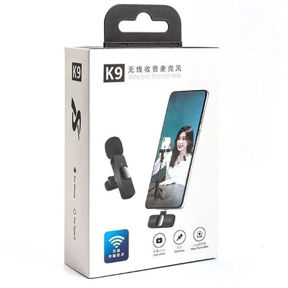 K9 Single Wireless Lavalier Microphone | Plug & Play USB Type-C & iOS Mic with Auto Sync & Noise Reduction