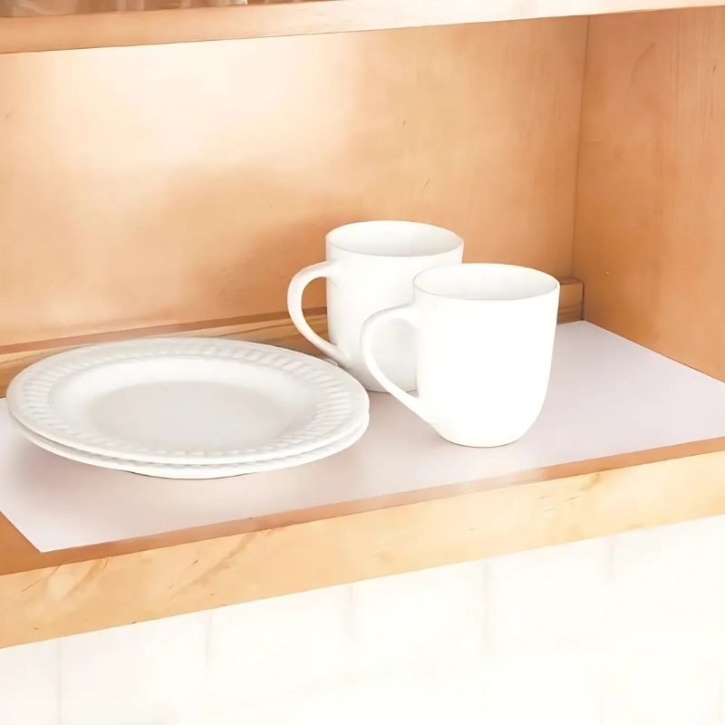 Anti-Slip Fridge & Shelf Mat | Waterproof & Washable Sheet for Kitchen, Drawer, Cabinet Use | White Color