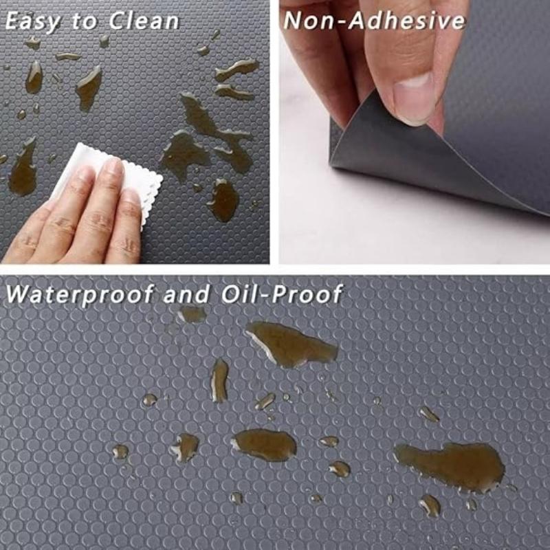 Anti-Slip Fridge & Shelf Mat | Waterproof & Washable Sheet for Kitchen, Drawer, Cabinet Use | Dark Grey Color