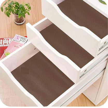 Anti-Slip Fridge & Shelf Mat | Waterproof & Washable Sheet for Kitchen, Drawer, Cabinet Use | Brown Color