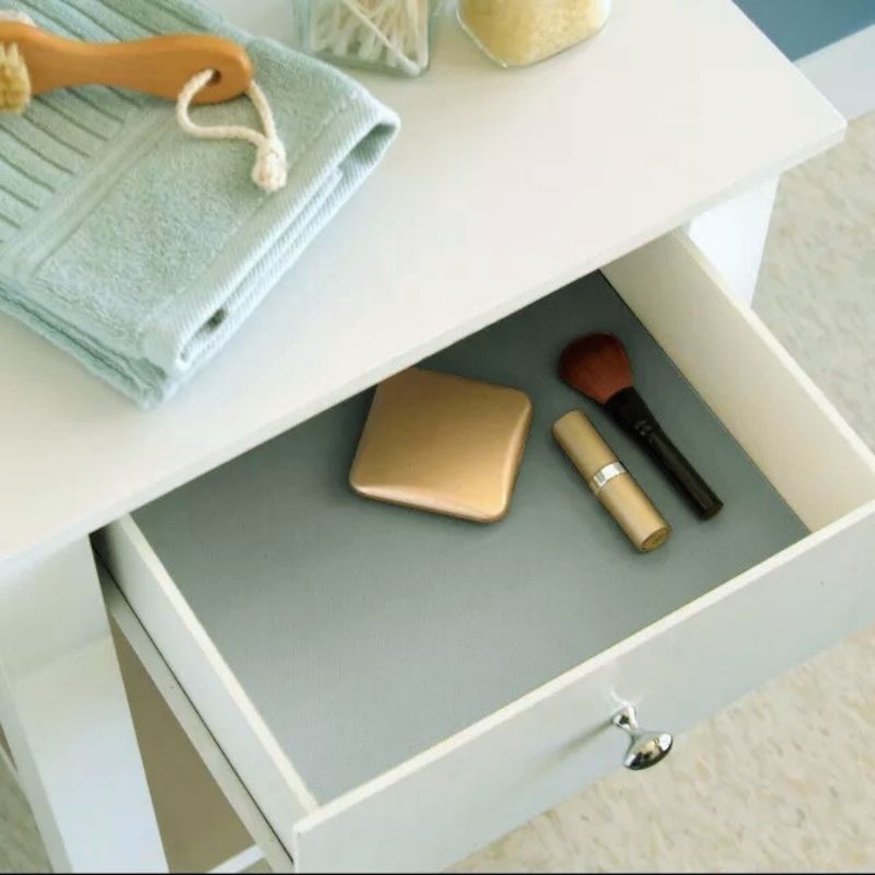 Anti-Slip Fridge & Shelf Mat | Waterproof & Washable Sheet for Kitchen, Drawer, Cabinet Use | Light Grey Color