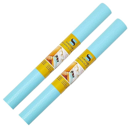 Anti-Slip Fridge & Shelf Mat | Waterproof & Washable Sheet for Kitchen, Drawer, Cabinet Use | Light Blue