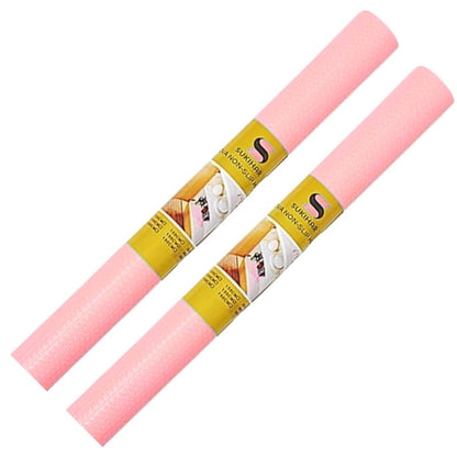 Anti-Slip Fridge & Shelf Mat | Waterproof & Washable Sheet for Kitchen, Drawer, Cabinet Use | Pink Color