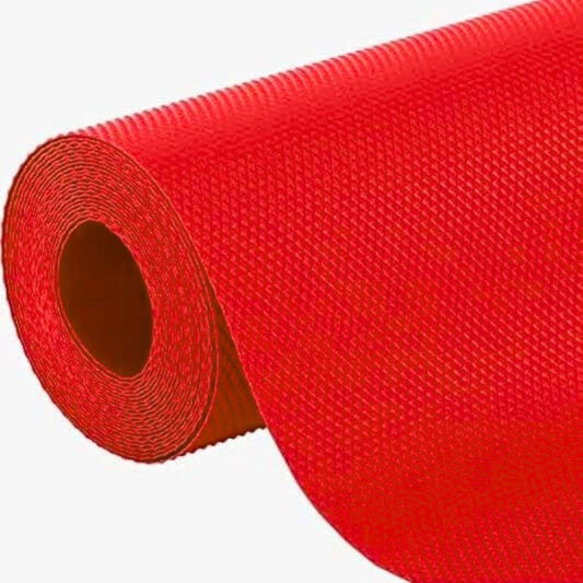Anti-Slip Fridge & Shelf Mat | Waterproof & Washable Sheet for Kitchen, Drawer, Cabinet Use | Red