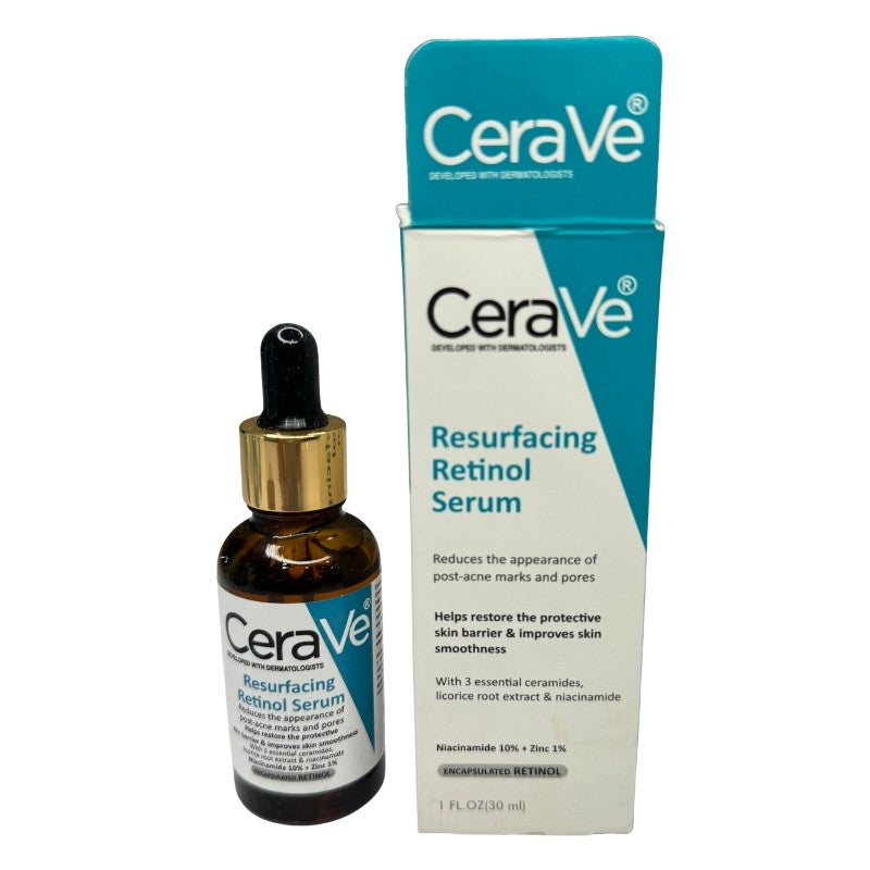 CeraVe Resurfacing Retinol Serum 30ml – For Post-Acne Marks | Niacinamide & Licorice Root | Brightening & Pore Minimizer